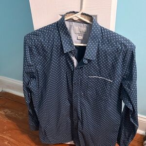 Craft Blue and White Polka Dot Shirt